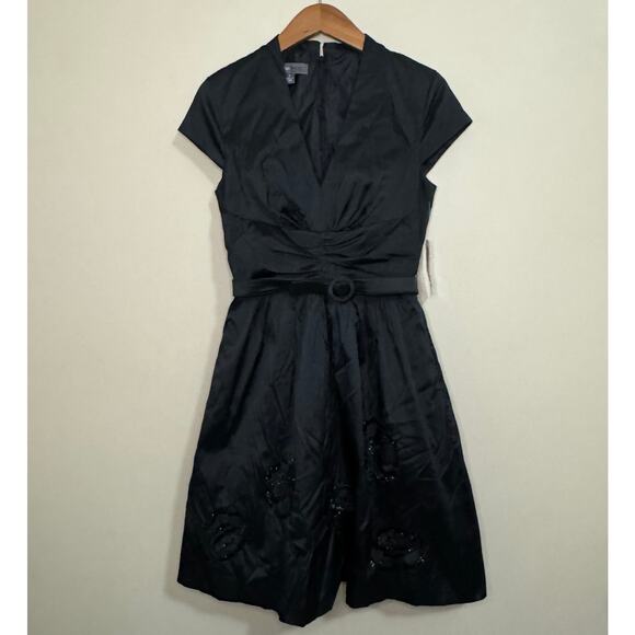 NWT Donna Ricco Dress Womens Size 6 Party Cocktail Little Black Dress Whimsigoth - Picture 1 of 8